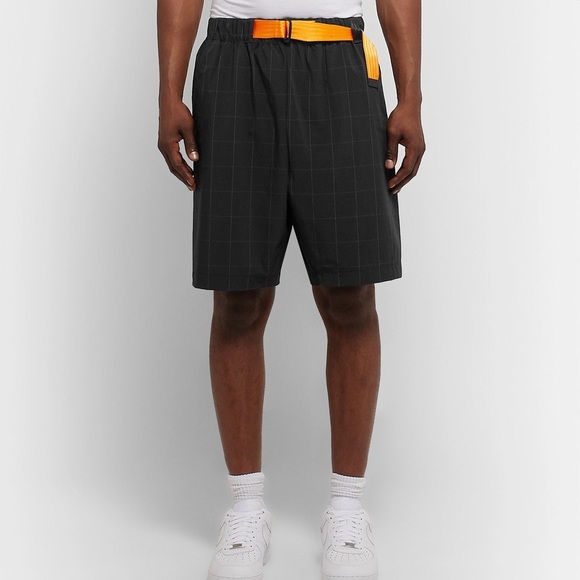 Nike Sportswear Tech Pack Checked Stretch Black Nylon Shorts - Picture 3 of 4